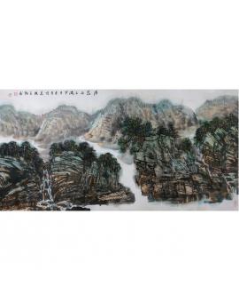 李百战   中国山水画 《清泉石上流》